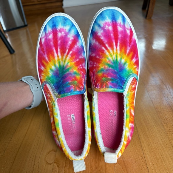 Womens Skechers Shoes Sneaker Street Poppy Tie Dye Rainbow Multi Colorful size 8 - Picture 4 of 15